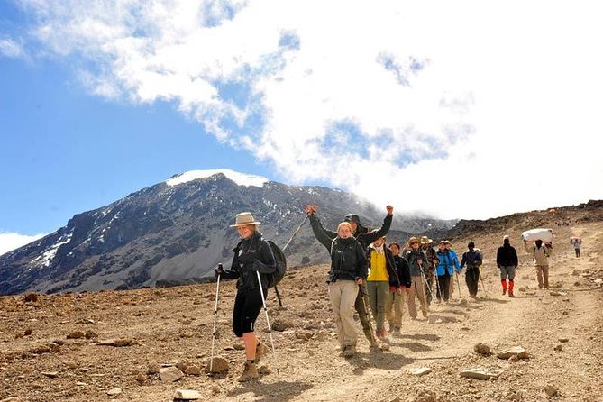 Hikers on Kilimanjaro acclimatization hike